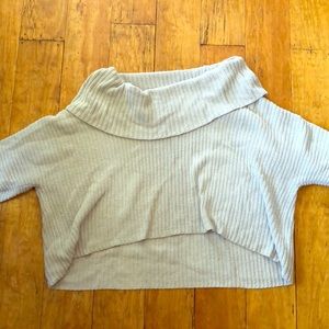 Oversized knitted off-shoulder sweater